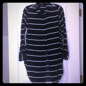 Navy, striped, tunic
